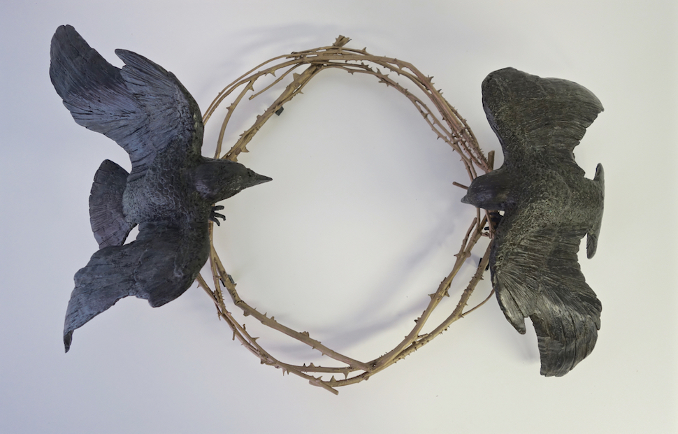 Ryan Livingstone Contemporary Canadian Artist Crows Nest Thorns Toronto New Brunswick Bronze Crow Sculptures Crows Love